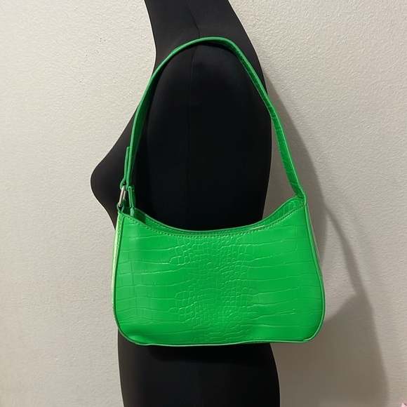 URBAN OUTFITTERS NEON GREEN EMOBBOSED SHOULDER BAG - Picture 4 of 8